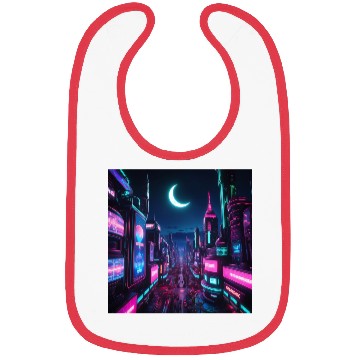 Discover Neon lit city at night Bibs