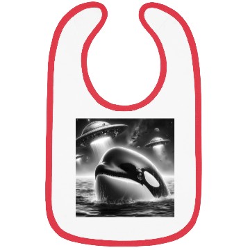 Discover Killer whale Funny Graphic Selfie with UFOs Weird Bibs