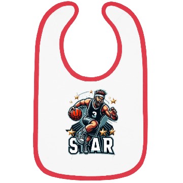 Discover Basketball Star Dribbling Illustration Bibs
