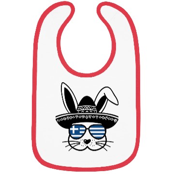 Discover Easter Rabbit Bunny Easter Greece Flag Funny Bibs