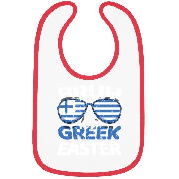 Discover Bruh It's Greek Easter Greece Flag Funny Easter Bibs