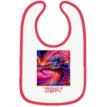 Discover Trippy psychedelic fractal dragon Bibs