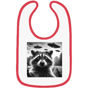 Discover Racoon trash panda Funny Graphic Selfie UFOs Weir Bibs