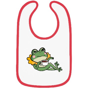 Discover Relaxing Green Frog coffee Lover Bibs - Unique