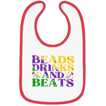 Discover Beads Drinks Beats Mardi Gras Bibs