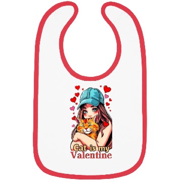 Discover My Cat is My Valentine Bibs