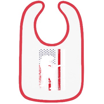 Discover Dino US Flag Dinosaur Silhouette Bibs