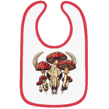 Discover Skull Mushrooms Natural Motif Bibs