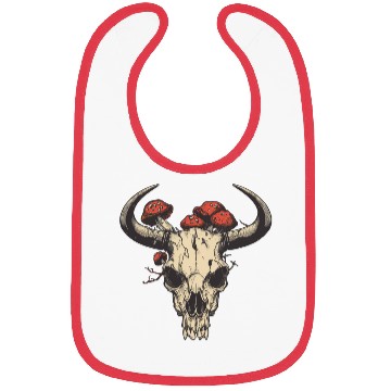 Discover Skull Mushrooms Natural Motif Bibs