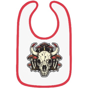 Discover Skull Mushrooms Natural Motif Bibs
