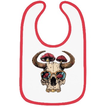 Discover Skull Mushrooms Natural Motif Bibs