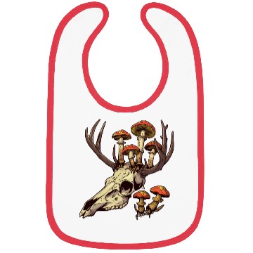 Discover Skull Mushrooms Natural Motif Bibs