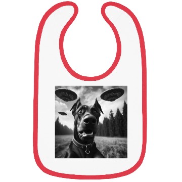 Discover Doberman Pinscher Funny Graphic Selfie with UFO We Bibs