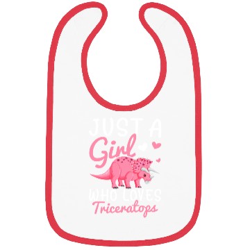 Discover Girl Who Loves Triceratops Triceratops Lover Girl Bibs