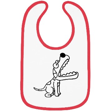 Discover Dog Big Mouth Snout Hunger Looks Up Greedy Eating Bibs