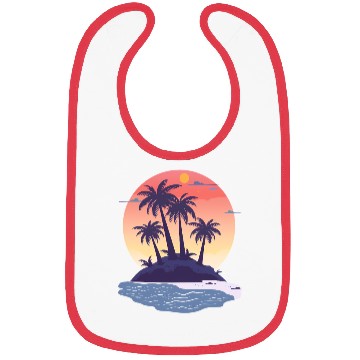 Discover Tropical Island with Palm Trees nature Bibs