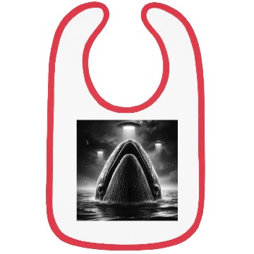 Discover Whale cetacean Funny Graphic Selfie with UFOs Weir Bibs