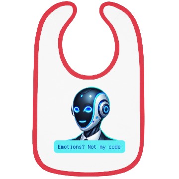 Discover Emotions Not My Code Funny AI Robot Design Bibs