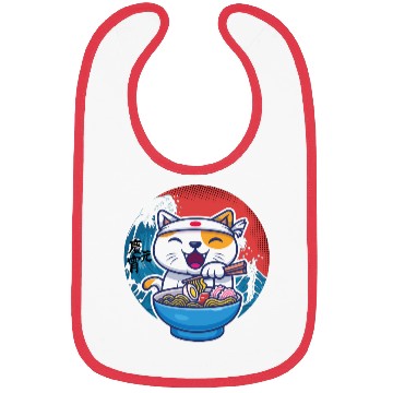 Discover Japanese cat ramen Bibs