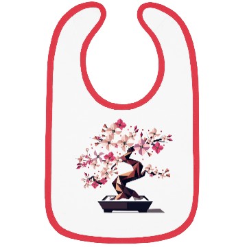 Discover Geometric cherry blossom bonsai Bibs