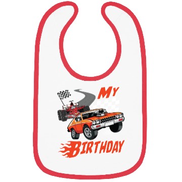 Discover Fun My Birthday Race Car Boys Girls Youth Men Bibs