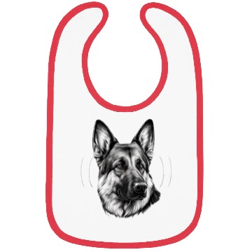 Discover Black and White Style Head German Shepherd Face Bibs