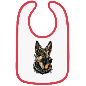 Discover German Shepherd Dog Fierce Face Bibs