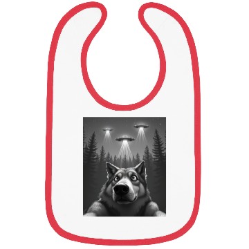 Discover UFO Funny Wolf Bibs