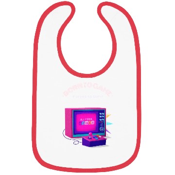 Discover Born to Game Forced to Work Retro Art Bibs