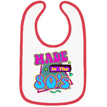 Discover Retro 80s Style design Perfect for Nostalgia Fans Bibs