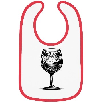 Discover Exotic Sunset Beach Motif Wine Glass Bibs