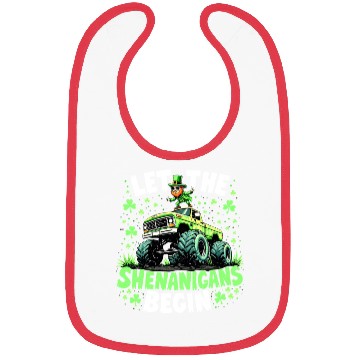 Discover St Patricks Day Monster Truck Shenanigans Bibs