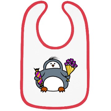Discover penguin with flowers and sweets Bibs