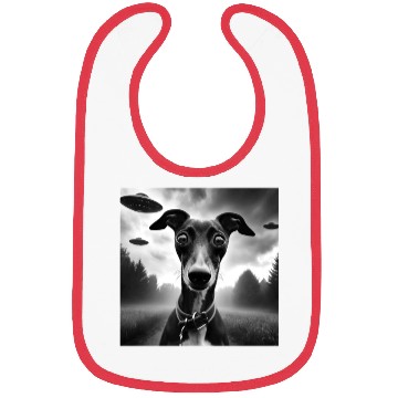 Discover Italian Greyhound Funny Graphic Selfie with UFO We Bibs