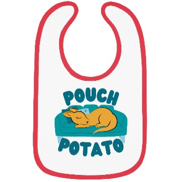 Discover Pouch Potato Funny Cute Sleepy Kangaroo Bibs