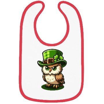 Discover Cute St. Patrick's Day Owl with Top Hat Bibs