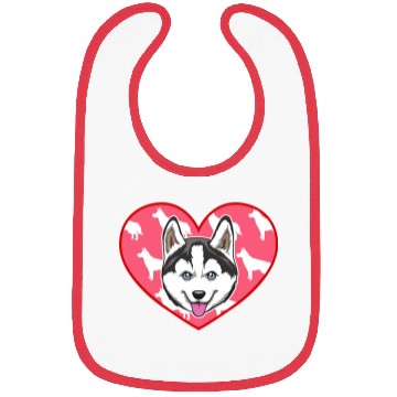 Discover SIBERIAN HUSKY HEART Bibs