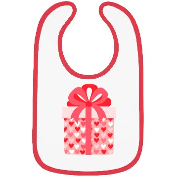 Discover Hearts Gift Box Pattern Design Bibs