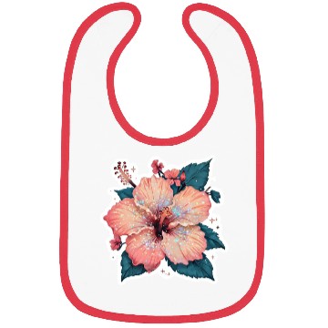 Discover Vibrant Hibiscus Flower with Sparkling Effects Bibs