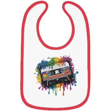 Discover 80s Retro Cassette Splash Classic Cassette Tape Bibs