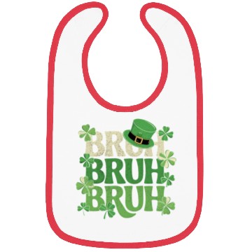 Discover Bruh St. Patrick's Day Funny Green Shamrock Bibs