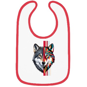 Discover Realistic and Geometric Patterns Wolf Head Bibs