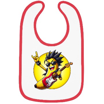 Discover Cool Banana Playing Guitar Bibs