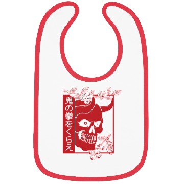 Discover Japanese demon art face Skull devil oni harajuku Bibs