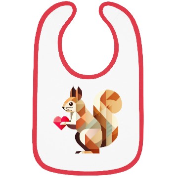 Discover Squirrel with heart - loving for Valentine's Day Bibs
