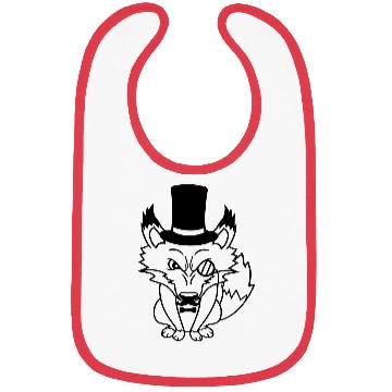 Discover Red Fox Sir Mr. Top Hat Monocle Glasses Rich Man Bibs