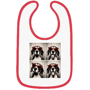 Discover Photobooth Beagle with Red Sunglasses Bibs