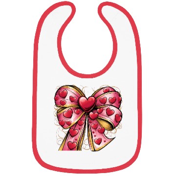 Discover Valentine day Heart Coquette bow Bowtiful Arrangem Bibs