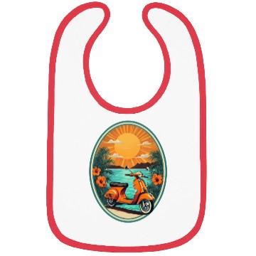 Discover Beach Sunset Orange Scooter by Tropical Bibs