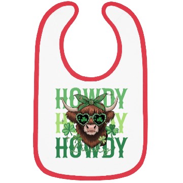 Discover Howdy Howdy Lucky Highland Cow St Patricks Day Bibs